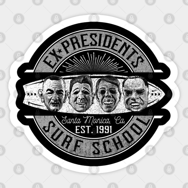 Ex Presidents Surf School Sticker by Alema Art